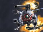  ball_(gundam) explosion gun gundam gundam_ms_igloo mecha papua sao_satoru space space_craft weapon zaku zaku_ii 