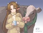  animal_ears artist_request breasts cow cow_ears cow_horns horns large_breasts tagme 