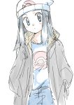  1girl blue_eyes blue_hair hainchu hikari_(pokemon) long_hair nintendo pokemon sketch 