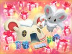  box cinccino gift gift_box official_art pokemon pokemon_mystery_dungeon sparkle tagme white_fur 