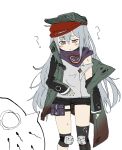  ? blush_stickers g11_(girls_frontline) girls_frontline hat long_hair silver_hair tagme 