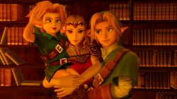  1girl 2boys 3d link multiple_boys princess_zelda tagme the_legend_of_zelda the_legend_of_zelda:_ocarina_of_time young_link 