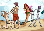  beach bikini blush dc_comics jinx raven_(dc) sparkle starfire swimsuit teen_titans wacky06 