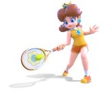  mario_tennis mario_tennis:_ultra_smash official_art orange_shoes princess_daisy shoes shorts super_mario_bros. super_mario_land tennis_ball tennis_racket 