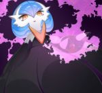  10s 1girl alternate_color alternate_form blue_hair dress gardevoir gloves lotosu mega_gardevoir mega_pokemon nintendo no_humans open_mouth orange_eyes pokemon pokemon_(game) pokemon_xy shiny_pokemon short_hair solo tagme 