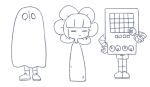  -_- androgynous closed_eyes erbry flower flower_costume flowey_(undertale) frisk_(undertale) lineart mettaton microphone multiple_persona napstablook o_o robot sketch standing undertale 