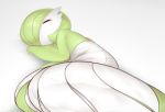  closed_eyes dress gardevoir green_hair lotosu lying_down nintendo no_humans pokemon pokemon_(game) short_hair sleeping smile solo 