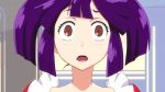  1girl animated animated_gif concrete_revolutio hoshino_kikko purple_hair surprised 