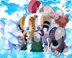  box clouds food ice_cream monster nintendo no_humans pokemon pokemon_(game) regice regigigas regirock registeel sky vanillite 