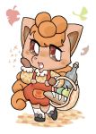  1girl artist_request furry open_mouth orange_hair pokemon red_eyes solo vulpix 