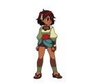  1girl ajna_(indivisible) animated animated_gif brown_hair indivisible punching sandals short_hair solo tagme 