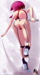  1girl ass breasts leotard ninja oboro_(taimanin_asagi) purple_hair smile taimanin_asagi weapon 