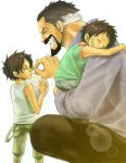 3boys bandage brothers family male_focus monkey_d._dragon monkey_d._garp multiple_boys one_piece portgas_d._ace siblings sleeping younger