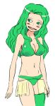  1girl amazon bikini_top boa_sandersonia green_hair one_piece single_thighhigh solo thigh-highs 