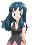  1girl blue_eyes blue_hair creatures_(company) game_freak hainchu hikari_(pokemon) long_hair nintendo pokemon pokemon_dppt simple_background smile solo tagme 