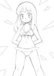  1girl bikini hainchu hikari_(pokemon) monochrome pokemon sketch swimsuit 