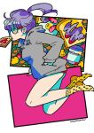  1girl female glasses hood hoodie panties purple_hair socks tagme underwear utomaru_(artist) 