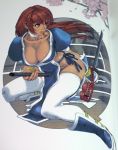  1girl breasts dead_or_alive kasumi_(doa) large_breasts ninja thigh-highs yasuda_akira 