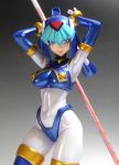  1girl android breasts capcom female figure helmet leviathan_(rockman) photo polearm rockman rockman_zero smile solo spear weapon 