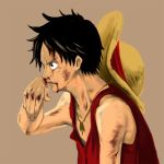  1boy blood hat injury male_focus monkey_d_luffy one_piece solo stampede_string straw_hat 