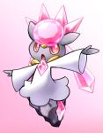  10s crystal diancie dress manticore666 no_humans open_mouth pokemon pokemon_(game) pokemon_xy red_eyes simple_background solo 