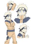  1boy blonde_hair blue_eyes expression_sheet forehead_protector naruto spiky_hair standing uzumaki_naruto whiskers xia_(ryugo) 