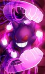  artist_request fist gengar ghost grin nintendo no_humans pokemon pokemon_(game) red_eyes smile solo teeth 