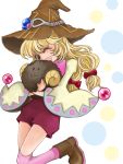  beryl_benito blonde_hair grey_eyes hat long_hair one_eye_closed open_mouth ribbon shoes socks tales_of_(series) tales_of_hearts thigh-highs wide_sleeves witch_hat 