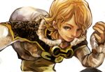  1boy blonde_hair coat final_fantasy final_fantasy_crystal_chronicles goggles layle male_focus simple_background solo white_background 