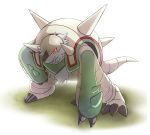  10s chesnaught fur iiiinoue no_humans pokemon pokemon_(game) pokemon_xy red_eyes simple_background spike tail 