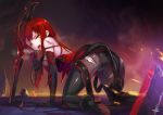  1girl all_fours artist_request bangs belt black_gloves black_legwear black_panties blood blood_on_face blurry boots breath broken broken_sword broken_weapon collaboration crimson_avenger_(elsword) defeated dress elbow_gloves elesis_(elsword) elsword full_body gloves hagha high_heel_boots high_heels holding holding_sword holding_weapon injury long_hair looking_at_viewer looking_back one_eye_closed open_mouth panties panties_over_pantyhose pantyhose redhead saliva scratches signature sleeveless sleeveless_dress solo strap_slip sword thigh-highs thigh_boots torn_clothes torn_pantyhose underwear weapon yellow_eyes 