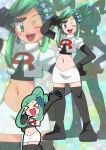  hainchu lucia_(pokemon) navel nintendo pokemon team_rocket_(cosplay) 