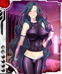  1girl breasts choker closed_eyes female gloves large_breasts latex long_hair makishima_ayame open_mouth solo taimanin_asagi_battle_arena taimanin_kurenai tank_top zol 