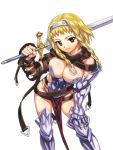  1girl bikini blonde_hair blue_eyes breasts cleavage large_breasts leina queen&#039;s_blade swimsuit 