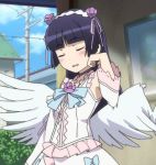  1girl animated animated_gif black_hair blush gokou_ruri hair_flip lolita_fashion ore_no_imouto_ga_konna_ni_kawaii_wake_ga_nai wings 