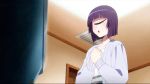  1girl animated animated_gif blue_eyes cyclops manako monster_girl monster_musume_no_iru_nichijou one-eyed purple_hair sad short_hair solo standing 