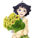  1girl ahoge angelcake12 blue_eyes boruto:_the_movie flower hood hoodie looking_at_viewer naruto smile solo sunflower uzumaki_himawari whiskers 