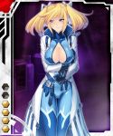  1girl blonde_hair bodysuit breasts cleavage coat female large_breasts shinganji_kurenai solo taimanin_asagi_battle_arena taimanin_kurenai twintails zol 