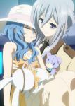  2girls blue_hair carrying date_a_live multiple_girls murasame_reine yoshino_(date_a_live) yoshinon 