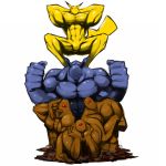  :3 azumarill dugtrio fukurou_(owl222) muscle nintendo no_humans pikachu pokemon pose simple_background solo tail what white_background 