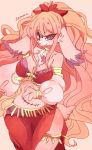  1girl artist_request breasts dancing dog female furry long_hair pink_hair solo violet_eyes 