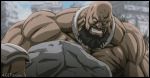  abs animated animated_gif beard face_smash fight hokuto_no_ken kenshirou male muscle violence 