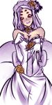  1girl arachne artist_request breasts cleavage elbow_gloves extra_eyes gloves looking_at_viewer monster_girl spider_girl tears wedding wedding_dress 