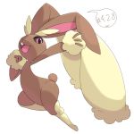  animal_ears full_body furry lopunny nintendo no_humans pokemon pokemon_(game) rabbit_ears simple_background solo tail 