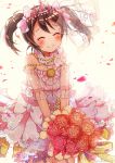  1girl ^_^ black_hair blush closed_eyes flower love_live!_school_idol_project niwasane_(saneatsu03) royal smile twintails wedding yazawa_nico 