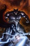  1boy armor battle epic lightning marvel monster the_destroyer thor 