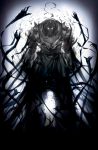  1boy alphonse_elric armor dark_background fullmetal_alchemist glowing glowing_eyes gradient gradient_background justin_currie_(chasingartwork) shoulder_spikes solo spikes 