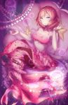  1girl animal female jewelry love_live!_school_idol_project mermaid monster_girl nail_polish nishikino_maki redhead short_hair smile star tenmuki underwater violet_eyes 