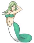  artist_request breasts choker cleavage green_eyes green_hair lamia monster_girl wide_hips 