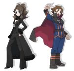  alternate_costume artist_request belt boots cape cosplay high_heels pokemon pokemon_(game) shirona_(pokemon) shirona_(pokemon)_(cosplay) touko_(pokemon) touya_(pokemon) wataru_(pokemon) wataru_(pokemon)_(cosplay) 